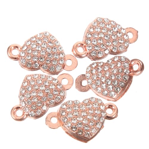 YOSADIER 5 Stück Teiliges Herz armbandverschluss aus Legiertem Metall mit Funkelnden Zirkonia Magnetischer Schmuckverbinder Glänzend für DIY Halsketten und Armbänder Roségoldfarben YOSADIER 5 Stück Teiliges Herz armbandverschluss aus Legiertem Metall mit Funkelnden Zirkonia Magnetischer Schmuckverbinder Glänzend für DIY Halsketten und Armbänder Roségoldfarben von YOSADIER