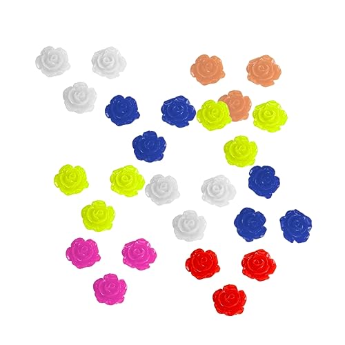 YOSADIER 50 Stück Resin Rosenblüten Perlen Diy Dekoration für Scrapbooking und Bastelprojekte für Schmuckherstellung und Bastelarbeiten von YOSADIER