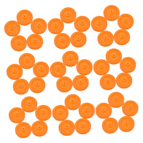 YOSADIER 50 Stück Riemenscheibe Aus Kunststoff Bastelräder Riemenscheibe Für Rc-car Der Riemenscheibe Spielzeugauto-modifikationszubehör Mehrzweck-riemenscheibe Orange Plastik von YOSADIER