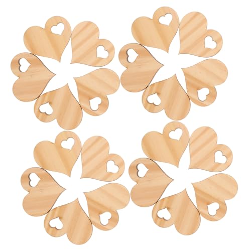 YOSADIER 50 Stück Unbehandelte Holzherzen Herzförmige Holzscheiben für DIY Basteln Tischdeko Hochzeit Handgemachte Holzverzierungen zum Bemalen und Gravieren von YOSADIER