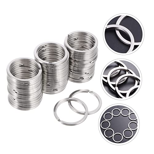 YOSADIER 50Stücke Schlüsselringe Flache Schlüsselring Zubehör für Karten DIY Projekte Silber von YOSADIER