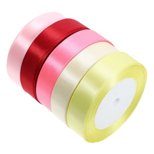 YOSADIER 5Rollen Geschenkband für Dekorative Verpackungen Breit Farben Pfirsichrot Weinrot für DIY Dekoration YOSADIER 5Rollen Geschenkband für Dekorative Verpackungen Breit Farben Pfirsichrot Weinrot für DIY Dekoration von YOSADIER