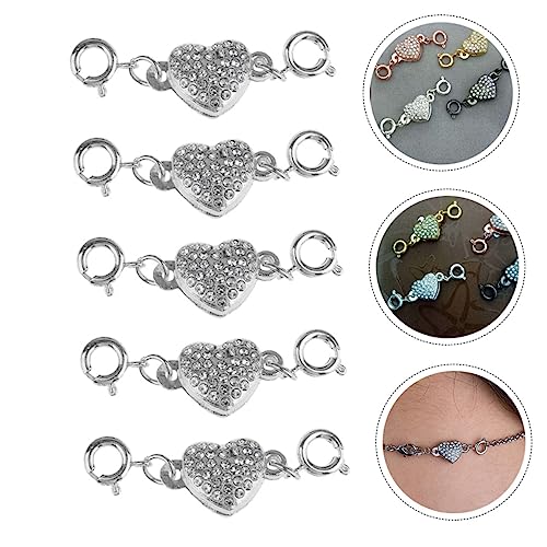 YOSADIER 5Stücke Herzförmige Magnetische Schmuckverschlüsse DIY und Armbandverbindung für Schmuckherstellung und Reparaturen von YOSADIER