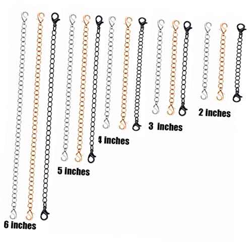YOSADIER 5Stücke Kettenverlängerer mit Karabinerverschluss für DIY Schmuckherstellung Schwarz Armband Extender für Kreative YOSADIER 5Stücke Kettenverlängerer mit Karabinerverschluss für DIY Schmuckherstellung Schwarz Armband Extender für Kreative von YOSADIER
