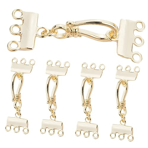 YOSADIER 5Stücke Teiliges Geschichtete Halskette Verschlüsse Schmuckverschlüsse für Armbänder und Ketten Langlebigem für DIY Schmuckherstellung Vielseitig Einsetzbar von YOSADIER