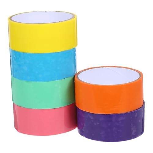 YOSADIER 6 Rollen Bunte Klebebälle Haftende Kreative Klebebänder für Spaß und DIY Projekte für Erwachsene Breit Farben von YOSADIER