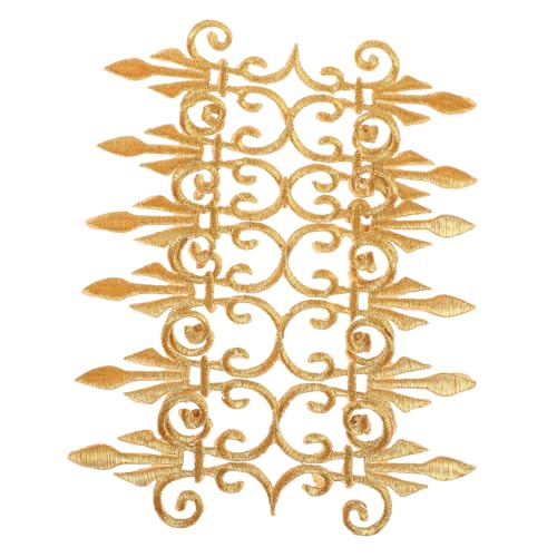 YOSADIER 6 Stück Geißblatt Stickstoffpatz Dekorative Flicken Für Kleidung Langer Blätter Patch Flicken Aufnähen Kleiderapparat Kranzaufnäher Zum Aufbügeln Aufnähen Stickgarn Golden von YOSADIER