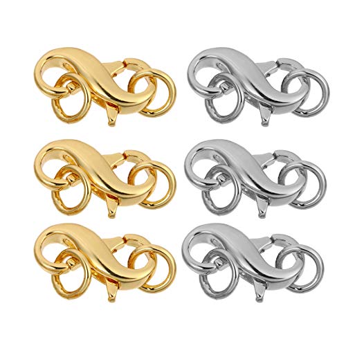 YOSADIER 6 Stück Metall Lobster Clips für DIY Schmuck Verbindungsstücke für Armbänder und Gold und Silber ca Hochwertige und Praktische Verschlüsse für Kreative Designs YOSADIER 6 Stück Metall Lobster Clips für DIY Schmuck Verbindungsstücke für Armbänder und Gold und Silber ca Hochwertige und Praktische Verschlüsse für Kreative Designs von YOSADIER