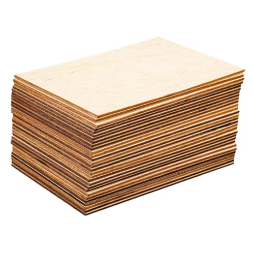 YOSADIER 60 Stück Leeres Rechteckiges Holzstück Mini-holzdielen Holzornament-rechteck Holzbretter Für Lebensmittel Unfertige Holzquadrate, Rechtecke Holzbretter Zum Basteln Buchsbaum von YOSADIER