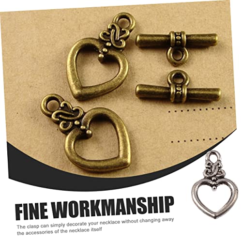 YOSADIER 60Sätze DIY Herzförmige Umschaltverschlüsse Armband und Halskettenzubehör Antikem für Schmuckherstellung und Kreative Bastelprojekte von YOSADIER