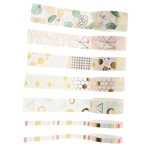 YOSADIER 7 Rollen Geometrische Muster Washi Tape DIY Bastelband Dekoratives Klebeband für Notizbücher Scrapbooking Planer Handarbeit von YOSADIER
