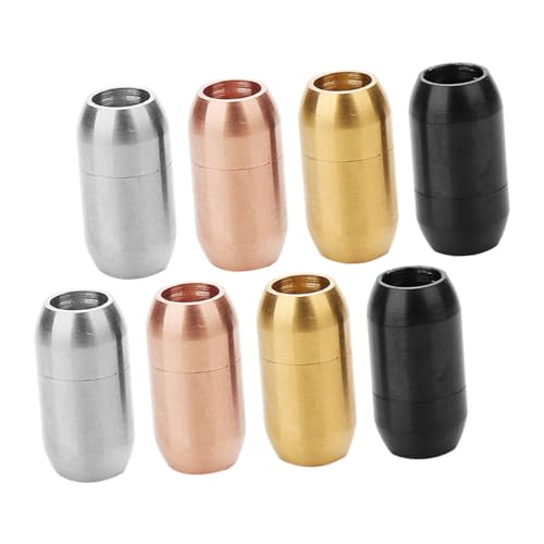 YOSADIER 8 Stück Beflockung Perlen Edelstahlverschlüsse Attraktive Schnalle Zylindrische Metallschnalle Kettenzubehör Magnetische Verbindungsstücke Für Armband Diy Zubehör Rostfreier Stahl von YOSADIER