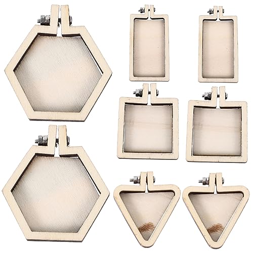 YOSADIER 8 Stück Mini Stickrahmen Verschiedene Formen für DIY Schmuck Quadratischer Rechteckiger Dreieckiger und Sechseckiger Ringe für Kreuzstich und Bastelarbeiten YOSADIER 8 Stück Mini Stickrahmen Verschiedene Formen für DIY Schmuck Quadratischer Rechteckiger Dreieckiger und Sechseckiger Ringe für Kreuzstich und Bastelarbeiten von YOSADIER