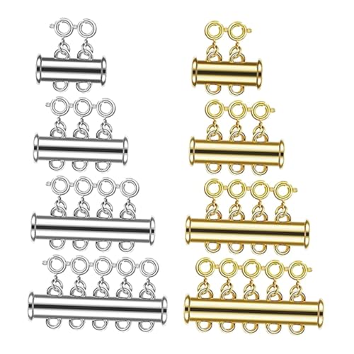 YOSADIER 8 Stück Teiliges Magnetverschlüsse für DIY Schmuck Hochwertige Magnetische Karabinerverschlüsse Silber und Gold für und Armbänder Einfach zu Handhaben Stark und Langlebig von YOSADIER