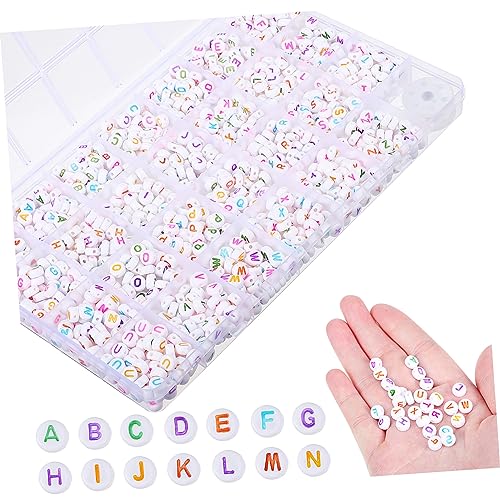 YOSADIER Buchstabenperlen mit Bunten Alphabetperlen und Elastischem Faden für DIY Armbänder Vielseitige Bastelperlen für und Kreative Projekte von YOSADIER