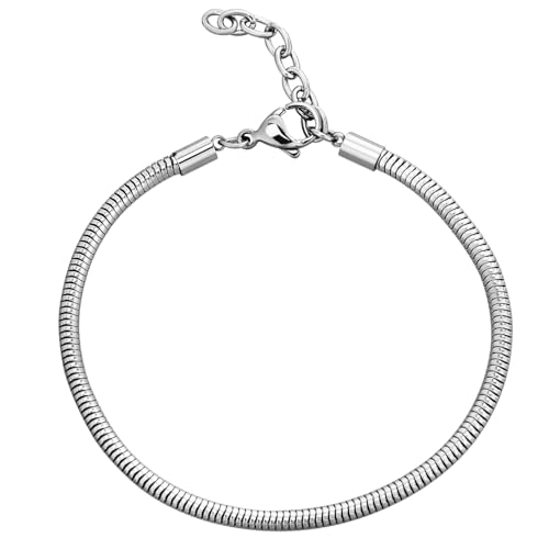YOSADIER Einstellbares Schlangenkette Armband Herren Damen Metall Rundes Snake Chain Charm Armband Mit Geschenkbox Komfortabel Modisch Vielseitig Tragbar von YOSADIER