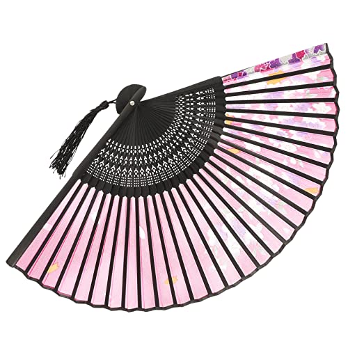 YOSADIER Eleganter Faltfächer mit Quaste Chinesischer Handventilator aus für Tanz Fotografie und Heimdekoration Antikes Design für Partys und Besondere Anlässe von YOSADIER