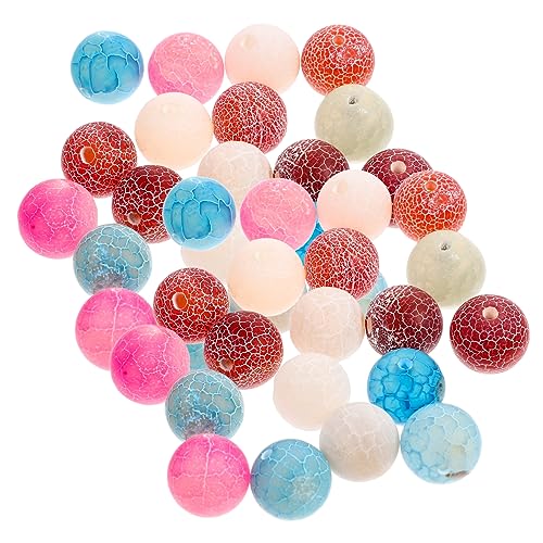 YOSADIER Frosted Agate Spacer Perlen Runde Schmuckperlen Naturstein Lose Diy Bastelperlen für Armbänder und Handarbeiten Mischfarben von YOSADIER