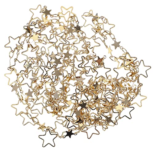 YOSADIER Fünf-Punkte-Sternkette Herstellung Schmuck Dekorationskette Schlüssel Halskette Gliederkette für Schmuck handgefertigte Gliederkette dekorative Gliederkette Schmuckkette Golden YOSADIER Fünf-Punkte-Sternkette Herstellung Schmuck Dekorationskette Schlüssel Halskette Gliederkette für Schmuck handgefertigte Gliederkette dekorative Gliederkette Schmuckkette Golden von YOSADIER