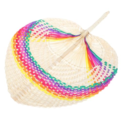 YOSADIER Handfächer Handgefertigter Geflochtener Fächer Leichte Wanddekoration für Sommerpartys Hochzeiten und Strandfeiern Handgemacht Leicht und Tragbar für Senioren von YOSADIER