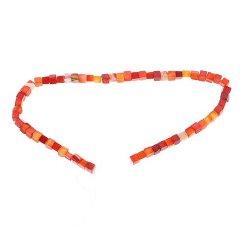 YOSADIER Roter Stein Würfel Perlen Halbgefertigte Lose Steinperlen Schmuckzubehör Für Armband Halskette DIY Basteln Abstandshalter Perlen von YOSADIER