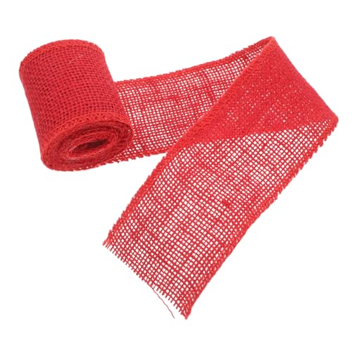 YOSADIER Rotes Juteband Breites Dekoband aus Naturjute für Weihnachtsdeko Geschenkverpackung Basteln Hochzeiten Umweltfreundliches Vielseitiges Juteribbon für Diy-kreativprojekte von YOSADIER