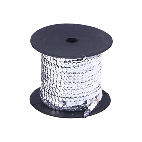 YOSADIER Sequin Ribbon Silber für Diy Bekleidung Elastisches Paillettenband Yards Rolle zur Verzierung von Hochzeitskleidern und Textilkunstprojekten für Designs von YOSADIER