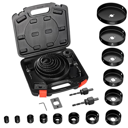 YOSIGHT 19-teiliges Lochsägen-Set, 13-teilig, 1,9 cm bis 15,2 cm Sägeblätter, einschließlich Dreiecksschaftbohrer, Spanndorne, Installationsplatte und Sechskantschlüssel, effizientes Schneiden von YOSIGHT 19-teiliges Lochsägen-Set, 13-teilig, 1,9 cm bis 15,2 cm Sägeblätter, einschließlich Dreiecksschaftbohrer, Spanndorne, Installationsplatte und Sechskantschlüssel, effizientes Schneiden von von YOSIGHT