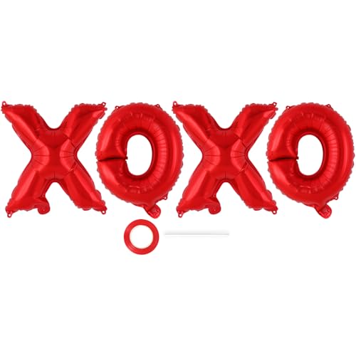 XOXO Luftballons, 40,6 cm, rote XOXO-Folienballons, Liebesballons, Valentinstagsballons, Valentinstag, Partyzubehör für Hochzeit, Verlobung, Galentinen, Brautparty, Geburtstag, Party-Dekoration (rot) XOXO Luftballons, 40,6 cm, rote XOXO-Folienballons, Liebesballons, Valentinstagsballons, Valentinstag, Partyzubehör für Hochzeit, Verlobung, Galentinen, Brautparty, Geburtstag, Party-Dekoration (rot) von YOTHORN