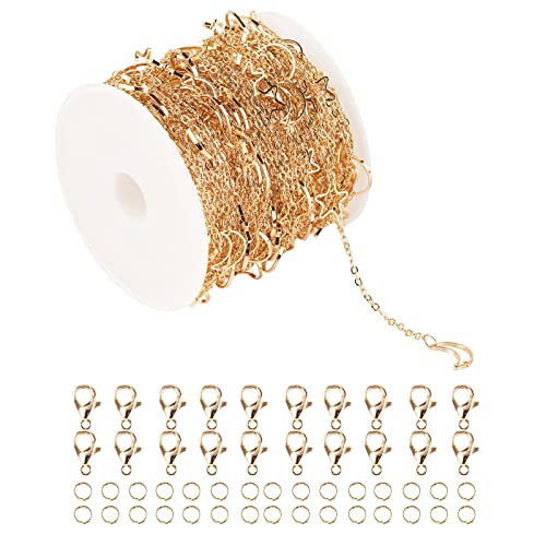 YOUBEIYEE 10 m vergoldete Ketten, Stern und Mond, Messingkette, Rolle, Halskette, Bulk-Ketten mit Biegeringen, Karabinerverschlüssen für Schmuckherstellung, DIY-Armbänder, Fußkettchen YOUBEIYEE 10 m vergoldete Ketten, Stern und Mond, Messingkette, Rolle, Halskette, Bulk-Ketten mit Biegeringen, Karabinerverschlüssen für Schmuckherstellung, DIY-Armbänder, Fußkettchen von YOUBEIYEE