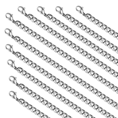 YOUBEIYEE Kubanische Halskette, 40,6 cm, für Damen und Herren, klobige Edelstahl-Halsketten zur Schmuckherstellung, 10 Stück YOUBEIYEE Kubanische Halskette, 40,6 cm, für Damen und Herren, klobige Edelstahl-Halsketten zur Schmuckherstellung, 10 Stück von YOUBEIYEE