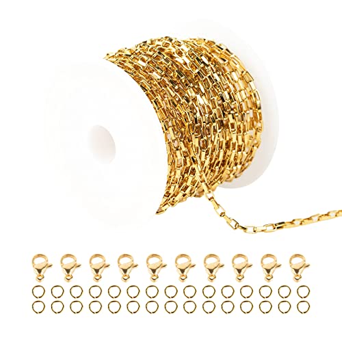 YOUBEIYEE Vergoldete Schmuckherstellung, Ketten, Armband, Halskette, Kettenglieder, Rolle, Bulk mit Biegeringen, Karabinerverschlüssen für DIY-Schmuckherstellung, Zubehör, 4,5 m YOUBEIYEE Vergoldete Schmuckherstellung, Ketten, Armband, Halskette, Kettenglieder, Rolle, Bulk mit Biegeringen, Karabinerverschlüssen für DIY-Schmuckherstellung, Zubehör, 4,5 m von YOUBEIYEE