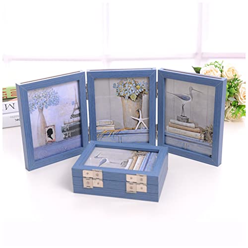 YOUCAI Bilderrahmen 2 Fotos/3 Bilderaus Mdf Holz mit Glasscheibe Mehrfach Collage Holz Fotorahmen Klappbarer Bilderrahmen Shabby Deko Family Geschenk,12.7x17.8cm,Blau-3 YOUCAI Bilderrahmen 2 Fotos/3 Bilderaus Mdf Holz mit Glasscheibe Mehrfach Collage Holz Fotorahmen Klappbarer Bilderrahmen Shabby Deko Family Geschenk,12.7x17.8cm,Blau-3 von YOUCAI