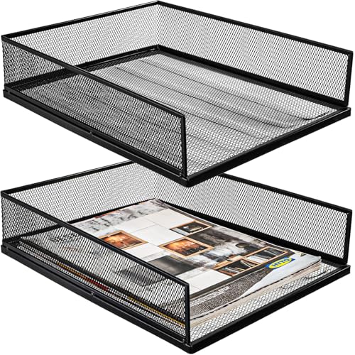 YOUEON Briefablagen aus Drahtgeflecht, stapelbar, für Schreibtisch, Zeitschriftensammler für den Schreibtisch, Metall, für Zuhause, Büro, Schule, 2 Stück YOUEON Briefablagen aus Drahtgeflecht, stapelbar, für Schreibtisch, Zeitschriftensammler für den Schreibtisch, Metall, für Zuhause, Büro, Schule, 2 Stück von YOUEON
