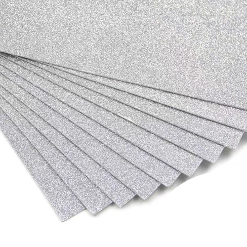 Glitzer-Schaumstoffplatten, 20 x 30 cm, 2 mm dick, EVA-Schaumstoff, für Kunstprojekte, Klassenzimmer, Kunst, Handwerk, Cosplay, Party, Grau, 10 Stück von YOUGANG