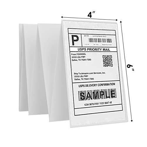 YOUHOOL Adressetiketten Weiße klebrige Porto Paket Etiketten 102mmX152mm 4"X6 "Leere selbstklebende Aufkleber druckbare Etiketten Fanfold für Tintenstrahldrucker Laserdrucker von YOUHOOL