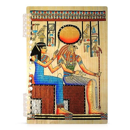 YOUJUNER Notizblock Ägyptischer Papyrus Horus Königin Spiralblock Notizbuch Notebook Journal, A5, 60 Blatt, 120 Seiten, 80 g Papier von YOUJUNER