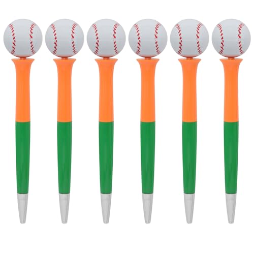 YOUKAI Fidget Kugelschreiber mit drehbarem Ball, für Stionerie und Sportplatz, 6 Stück (BASEBALL) von YOUKAI