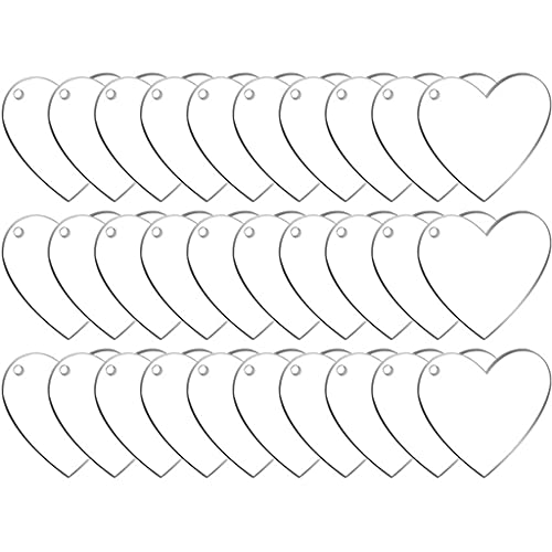 YOUKOLO Acryl-Schlüsselanhänger in Herzform, blanko, Acryl, Herzform, Valentinstag, Schmuck, Basteln, Party-Dekoration von YOUKOLO