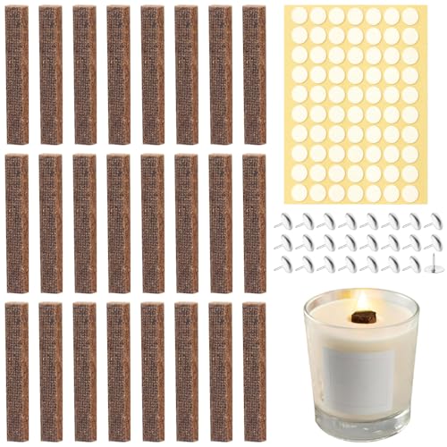 YOUNGSAY 24 STK Dauerdocht für Wachsfresser, 10 x 10 x 90mm Dauerdocht aus Holz, Dauerdocht Indoor mit 24 Nägeln und 70 Aufkleber für Dauerkerze/Tischfeuer/Schmelzlicht YOUNGSAY 24 STK Dauerdocht für Wachsfresser, 10 x 10 x 90mm Dauerdocht aus Holz, Dauerdocht Indoor mit 24 Nägeln und 70 Aufkleber für Dauerkerze/Tischfeuer/Schmelzlicht von YOUNGSAY