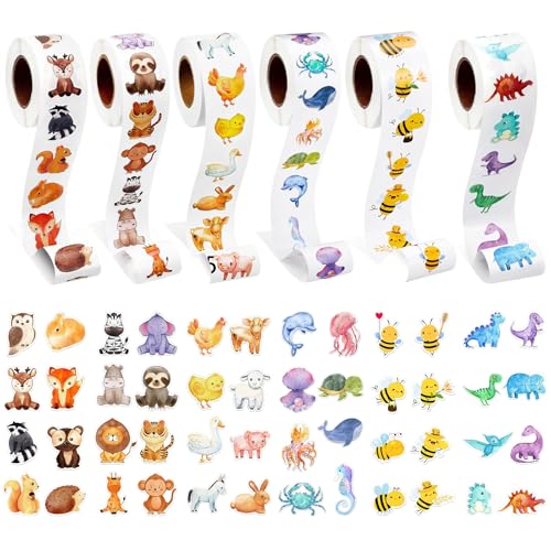 YOUNGSAY Tieraufkleber Rolle, 3000 Stück Tier Sticker, Cartoon Tier Aufkleber, Niedlich Sticker Tiere für Scrapbooking, DIY-Handwerk und Lehrer Auszeichnungen YOUNGSAY Tieraufkleber Rolle, 3000 Stück Tier Sticker, Cartoon Tier Aufkleber, Niedlich Sticker Tiere für Scrapbooking, DIY-Handwerk und Lehrer Auszeichnungen von YOUNGSAY