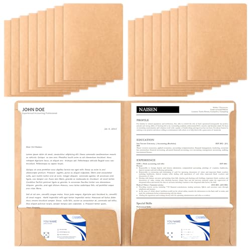 16 Stück Doppelstecker Kraftpapier A4 Dokumentenmappe, Pappe Präsentationsmappe Mit Tasche, Präsentationsmappe Organizer Mit Kartenschlitzen Dokumentenmappe A4 Pappe Für Büro, Schule Und Zuhause von YOUNTHYE