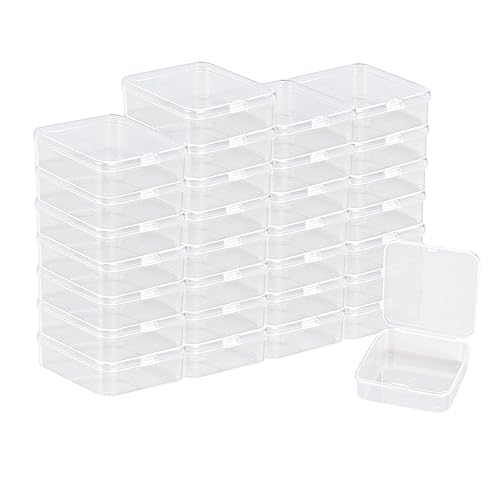 YOUNTHYE 30 Stück Aufbewahrungsbox mit Deckel Klein 65x65x20mm Transparente Klein Plastikbox mit Deckel Square Leere Mini Sortierbox Klein Plastikboxen Sortierboxen für Perlen, Schrauben Sortierbox von YOUNTHYE