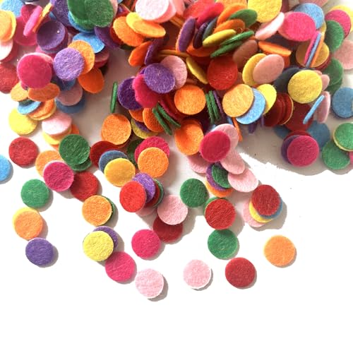1 cm, 1000 Stück, runder Filz-Patch, Vliesstoff, zum Aufnähen, DIY-Reparaturflicken für Kleidung, Handwerk, strapazierfähige Stoffkreise (verschiedene Farben) von YOURNAME