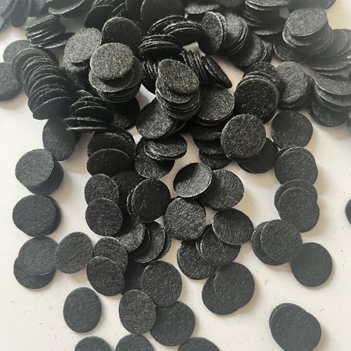 2,5 cm, 500 Stück, runder Filz-Patch, Vliesstoff, zum Aufnähen, DIY-Reparaturflicken für Kleidung, Handwerk, strapazierfähige Stoffkreise (schwarz) von YOURNAME