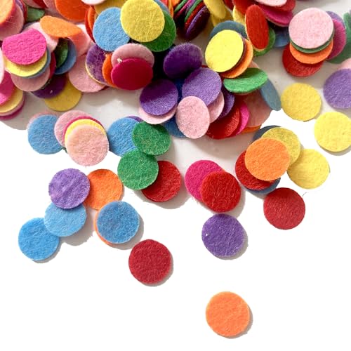 2,5 cm, 500 Stück, runder Filz-Patch, Vliesstoff, zum Aufnähen, DIY-Reparaturflicken für Kleidung, Handwerk, strapazierfähige Stoffkreise (verschiedene Farben) von YOURNAME