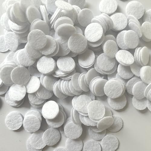 2 cm, 1000 Stück, runder Filz-Patch, Vliesstoff, zum Aufnähen, DIY-Reparaturflicken für Kleidung, Handwerk, strapazierfähige Stoffkreise (weiß) von YOURNAME