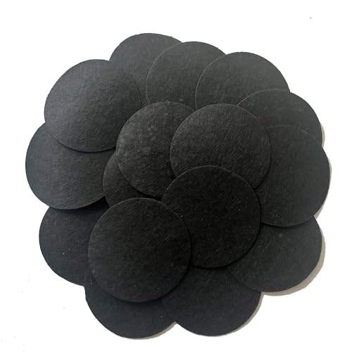 Filz-Patch, rund, zum Aufnähen, für Kleidung, Basteln, 6 cm, 50 Stück, Kreise aus strapazierfähigem Stoff (schwarz) von YOURNAME