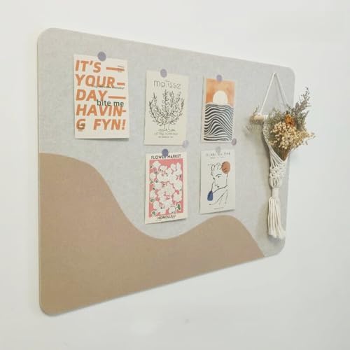 Faltbare Filz-Pinnwand, Korktafeln mit Pinnnadeln und Haftnotizen, dekorative Filz-Pinnwand für Wände, dekoratives Display, selbstklebende Paneele (Kamel) von YOUROU