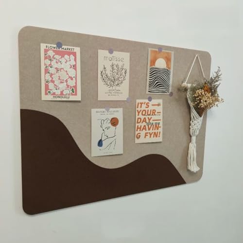 Faltbare Filz-Pinnwand, Korktafeln mit Pinnnadeln und Haftnotizen, dekorative Filz-Pinnwand für Wände, dekoratives Display, selbstklebende Paneele (Kamelkaffee) von YOUROU